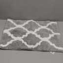 OLANLY Bathroom Rugs 24x16, Soft and Absorbent Microfiber Bath Rugs, Non-Slip Shaggy Shower Carpet, Machine Wash Dry, Bath Mats for Bathroom Floor, Tub and Shower, Grey