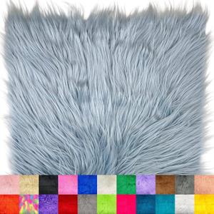 Ice Fabrics Faux Fur Fabric Squares - 14x14 Inches Pre-Cut Craft Fur - Shaggy Mohair Fabric for Costumes, Apparel, Rugs, Pillows, Decorations and More - Baby Blue - 14"x14"