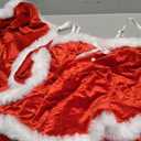 RSLOVE Christmas Outfits for Women - Sexy Christmas Dress with Cape 2Pcs Velvet Santa Costume Xmas Babydoll Furry Medium
