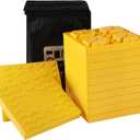 12 Packs Camper/RV Leveling Blocks Suitable for 4 Wheels Interlocking and Anti-Slip Design with Carrying Bag Heavy-Duty for Camper Travel Trailer Yellow
