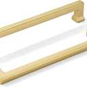 khtumeware 10 Pack 6inch(152mm) Hole Center Brushed Gold Cabinet Pulls Heavy-Duty Solid Matte Gold Cabinet Hardware Pulls for Kitchens, bathrooms and Dresser Handle