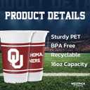 Oklahoma Sooners 16oz Cups - Pack of 16