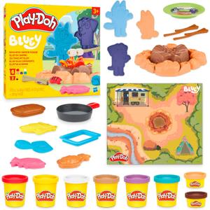 Play-Doh Bluey Goes Camping Playset with Campfire Themed Tools, Kids Arts and Crafts Toys for Girls and Boys 3 Years & Up 