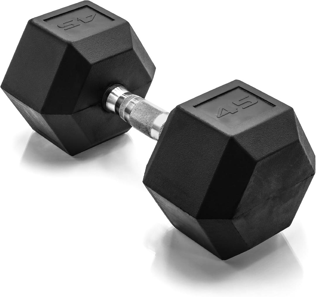 CAP Barbell Coated Hex Dumbbell Weight - Single | 10-120 lbs | Multiple Options 45 lbs 1 Pack