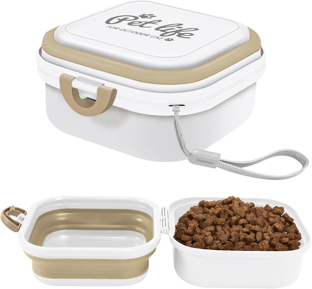 Collapsible Dog Water Bowl, Portable Dog Bowl for Traveling, 2-in-1 Pet Food and Water Feeder - Travel Dog Bowls with Lid for Walking, Traveling, Camping and Hiking (White) Collapsible Dog Water Bowl, Portable Dog Bowl for Traveling, 2-in-1 Pet Food and Water Feeder - Travel Dog Bowls with Lid for Walking, Traveling, Camping and Hiking (White)