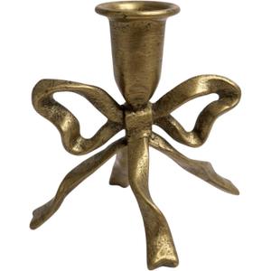 Bow Candle Holder, Bow Metal Taper Candle Holder 5" H x 4.81 W, Gold, Black, Decorative Candle Holders for Centerpiece, Table, Wedding (Gold)