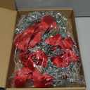 Dingion 6 Pcs 6" Christmas Mini Cabinet Wreaths for Kitchen with Ribbon Bows Red Berry Small Window Wreath for Window Door Farmhouse Christmas Party Decorations (Stylish Style)