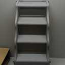 Amazon Basics Foldable Non-Slip Pet Stairs for Small Dogs and Cats, Senior Pets, Easy to Climb, 14.6" x 22.75" x 19.5", Grey