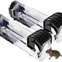 Humane Mouse Traps 2-Pack, 12.2 Inches Enlarged No Kill Rat Traps for Chipmunk - Easy to Use & Clean, No Touch Release, Sensitive, Pet and Children Friendly Mice Trap Catcher Indoor and Outdoor