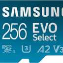 Samsung EVO Select microSDMemory Card + Adapter, 256GB microSDXC, Up-to 160 MB/s, 4K UHD, UHS-I, C10, U3, V30, A2, for Mobile Phone, Smartphones, Nintendo-Switch, and Tablets (MB-ME256SA/AM)