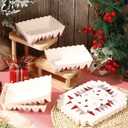 48 Pcs Christmas Tree Paper Food Trays for Xmas Party Decoration Red Christmas Food Boat Nacho Trays Disposable Snack Holder for Winter Holiday Xmas Party Supplies
