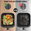 8.5 Inch Square Silicone Air Fryer Liners 2 Pack, Reusable Air Fryer Basket Liners for Ninja AF141 AF142 AF181, COSORI, Cuisinart, Chefman, Instant Air Fryer 56.5 QT
