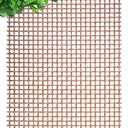 2 Pcs Stainless Steel Antique Bronze Decorative Mesh Sheet 12" x 24" 7 x 7 mm Square Mesh Openings Titanium Plated Metal Panel for Cabinet Doors, Furniture Grille, Vent Cover, DIY Projects