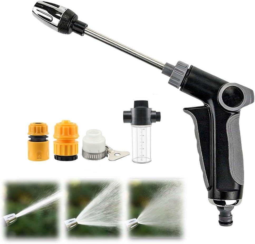 Pressure Washer Gun, High Pressure Jet Hose Nozzle, 3 Spray Modes Handheld Pressure Washer Nozzle for 3/4" Garden Hose, Watering Sprayer for Cleaning Yard Patio Car Pets, Easy to Install