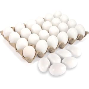 JOYIN 22 Pcs 2.36" Easter White Wooden Eggs, Unpainted White Wooden Fake for Kids DIY Paint Your Own Egg Decor, Easter Craft, Hunt, Basket Stuffers