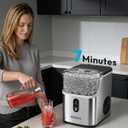 EUHOMY Nugget Ice Maker Countertop, Ready in 7 Mins, 34Lbs/24H Pebble Ice Maker Machine, Self-Cleaning Countertop Sonic Ice Makers with Ice Scoop&Basket, Pellet Ice Maker for Home, Stainless Steel