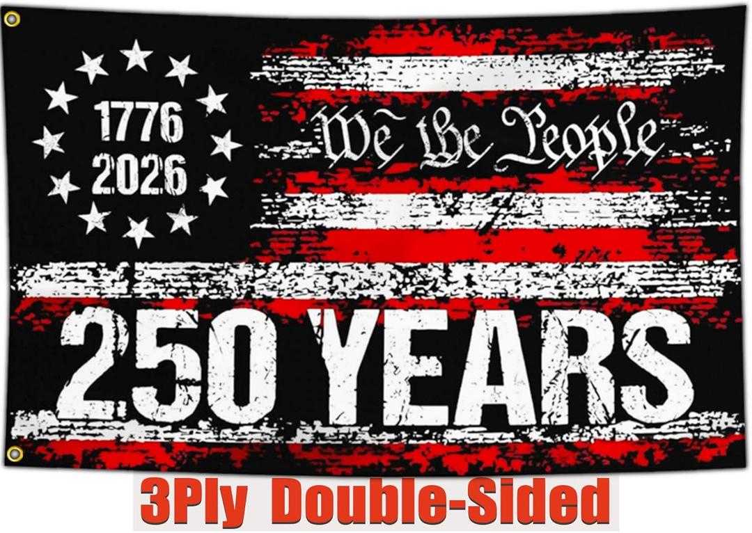 3 Ply 250 Anniversary USA Flag 250th Years America Anniversary Flag Patriotic 4th of July We The People 1776 American Flags for Outside 3x5 Ft Betsy Ross Outdoor Yard Banner Decorations