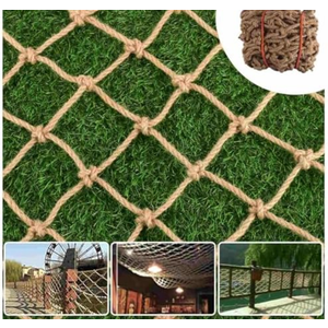 Kobadi Hemp Rope NettingSafety, Climbing Net for Kids Outdoor,Safety Net for Stairs Balcony,Railings,Garden,Playground,Tree House and Decoration (6MM-8CM, 3.3ft×16.5ft)