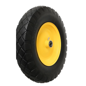 4.80/4.00-8" Tire and Wheel Assembly  for Wheelbarrows,  Bore Wheelbarrow Tires for Utility Cart, Wheel Barrel, Wagon, Trailer, Dolly, 16" Solid Rubber Tires Without Flat Spots