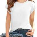 2 x Girls Summer Casual Tee Shirts Tops Short Sleeve Kids Crewneck Cap Sleeve Tank Top Basic Loose Fit Cute T Shirt (White)