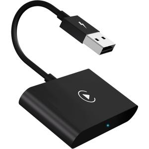 Wireless CarPlay Adapter, 2024 Upgrade CarPlay Wireless Adapter for OEM Wired CarPlay Cars, Fastest and Most Stylish Dongle, Convert OEM Wired to Wireless CarPlay, Plug & Play (Black)