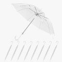 8 Pack Clear Wedding Umbrellas, High-Visibility Transparent Rain Umbrella, Firm and Durable, Easy Operation, Large Clears Umbrella for Wedding Bride Groom Photography Golf Outdoor, Clear