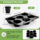 RooTrimmer 6 Inch Plastic Plant Pots 30 Pack and 6 Cell Nursery Pots Trays 5 Pack, Sturdy Seeds Starting Germination Shuttle Carrying Trays, Black Nursery Planting Propagation 5 Sets