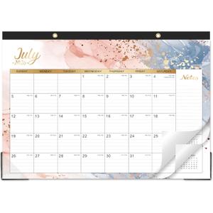 Desk Calendar 2026-2027 - Calendar 2026-2027 from July 2026 - December 2027, 17" x 12", Calendar Wall/Desk 18 Month with Protector Corner, Large Blocks