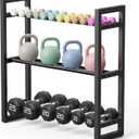 Pickpiff Adjustable 3-Tier Dumbbell Rack  Heavy-Duty Metal Weight Storage Stand for Dumbbells, Kettlebells, and More  Space-Efficient Home Gym Organizer  360 lb Capacity (Dumbbells Not Included)