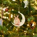 4 x Christmas Tree Decorations, Acrylic Christmas Tree Ornaments, Double-Printed Animal Hanging for Christmas Tree, Home Decor, Children's Gifts (Rabbit)