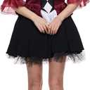 EraSpooky Women's Lady Jokester Costume Deluxe Adult Wicked Trickster Clown Fancy Dress (M)