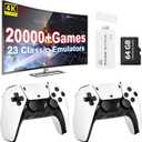 Retro Gaming Console, 20,000+ Retro Game Stick, 23 Emulators, 4K HD HDMI TV Game Stick, Includes 2 Wireless 2.4GHz Controllers,Plug & Play Video Games for TV(64GB)