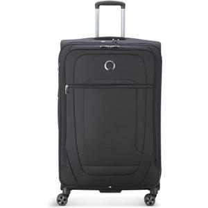 DELSEY PARIS Helium DLX Softside Expandable Luggage with Spinner Wheels, Black, Checked-Large 29 Inch