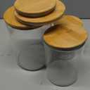 Set of 6 Glass Flour and Sugar jars with 132 Kitchen Pantry Labels - Thicken Large Glass Storage containers with Airtight Bamboo Lid - Rice Canisters for Salt Coffee - 100OZ/54OZ/27OZ