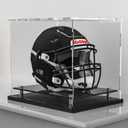 Football Helmet Display Case Full Size,Acrylic Helmet Display Case Black Acrylic Base,Self-Assembly Helmet Display Box Protection Holder Dustproof Sports Collectibles Storage Showcase (14.2x11x12.6 inch)