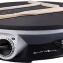 No Edge Crepe Maker - 13 Inch Crepe Maker & Electric Griddle - Non-stick Pancake Maker- Crepe Pan (Silver)