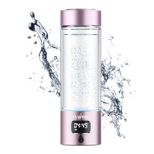 Hydrogen Water Bottle, 5000ppb, Portable Glass Hydrogen Water Bottle Generator Machine-SPE/PEM Technology-Athletic Performance & Hydration System-for Office, Home & Outdoor Use(Pink) (2.61*2.61*8.38 in)