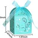 2 x LAEYIAP 24pcs Elephant Shower Favor Boxes,Cute Laser Cut Box with Ribbon,Hollow Out Elephant Pattern Candy Boxes for Birthday Party Decoration Supplies (blue)