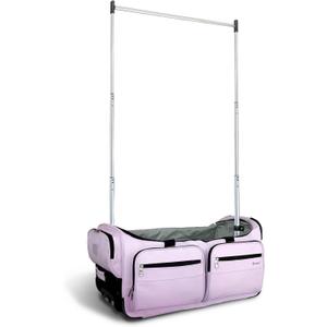 Mavii Dance Bag with Garment Rack, 28 Inch Rolling Duffel, Ideal for Competitions & Travel, Water-resistant/Wipe-clean Fabric, Lightweight Aluminum Rack, Wheeled Upright Luggage, Lavender