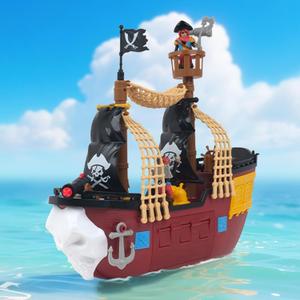 Pirate Ship Adventure Playset with Lights and Sounds - Includes 2 Pirate Figures, Treasure Chest & Cannons - Pretend Play Gift for Kids Ages 3+ Boys Girls - Birthday, for Kids