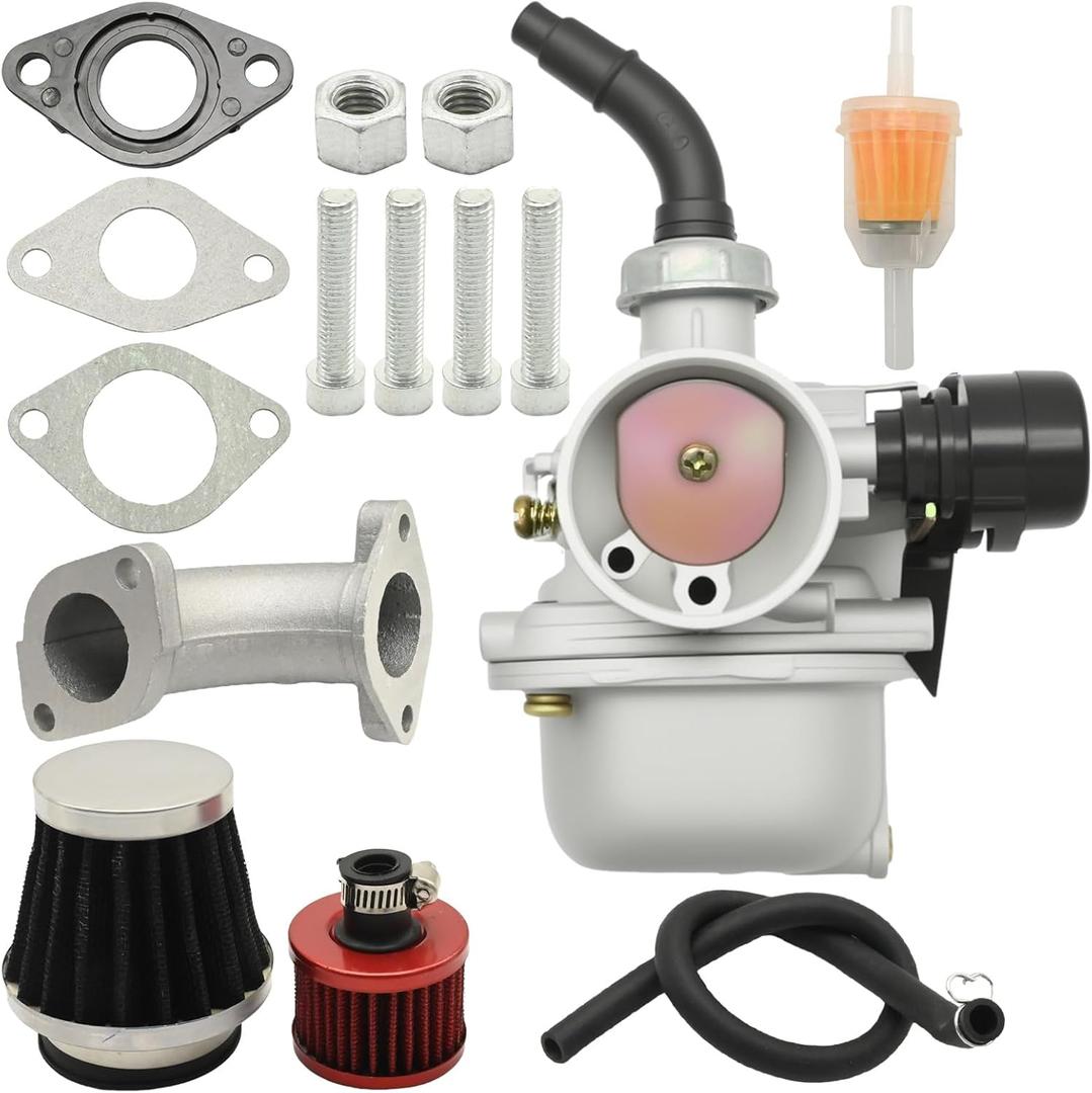 Carburetor Carb Air Filter Adapter Kit (Red), Replacement for Coleman Mini Bike CT100U CC100X 98cc Gasoline Engine Replacement for Massimo Mini Bike MB100