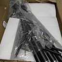 MISSLO Heavy Duty Coat Rack Freestanding 4 Adjustable Size Coat Tree with Stable Wood Base Coat Hanger Stand with 6 Hooks Standing Clothes Tree for Bedroom, Black