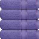 Casa Lino Lavender Bath Towels Set of 4 (54" x 27") - Large Bathroom Towel Set - 100% Cotton Towels for Bathroom - Highly Absorbent & Quick Dry Bath Towel Multipack - New Apartment Essentials