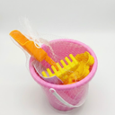 Collapsible Beach Toys Set for Kids Toddlers Girls, Collapsible Sand Bucket and Shovels Set