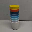 Homestockplus 8 Oz Wheat Straw Drinking Cups, [Set of 8] Small Plastic Cups Reusable, BPA Free Unbreakable Water Cups for Kitchen and Dining,Dishwasher and Microwave Safe (Multicolour)