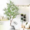 Faux Olive Tree Fake Tree Artificial Indoor 7 Feet (84 inches) Realistic Potted Silk Indoor Large Fruit for Home Offices, Living Rooms, Bedrooms, Stairs and Foyer Decor