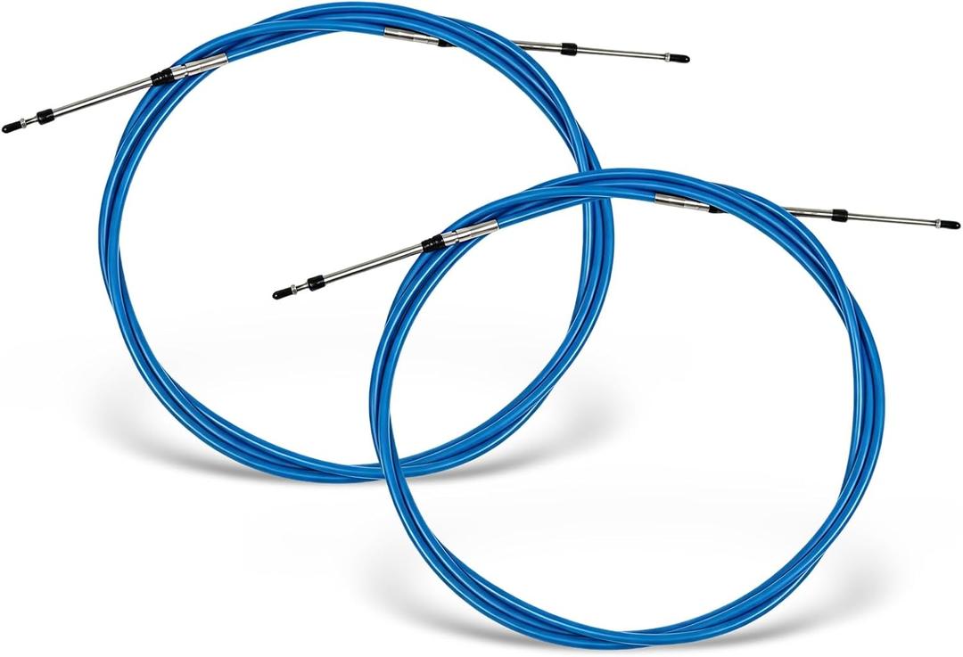 Nakkaa 2PCS 13FT 33C Throttle Shift Control Cable Blue