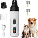 Silent Groom Pro Nail Grinder, Silent Groom Pro Pet Nail Clipper,Rechargeable Dog Nail Grinder, Safe Effective Portable Pet Nail Trimmer for Home use (White)