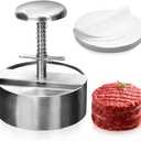Hamburger Press Patty Maker,304 Stainless Steel Burger Press Patty Maker, Non-Stick Patty Maker for Beef, Hamburger Patties, Meat (4.5inch)