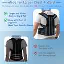 King Mills Posture Corrector for Women Plus Size, Adjustable Back Brace Plus Size Posture Corrector for Big & Tall, Shoulder Straightener with Cushioned Shoulder Pads for Lumbar, Spine, 5XL (Black)